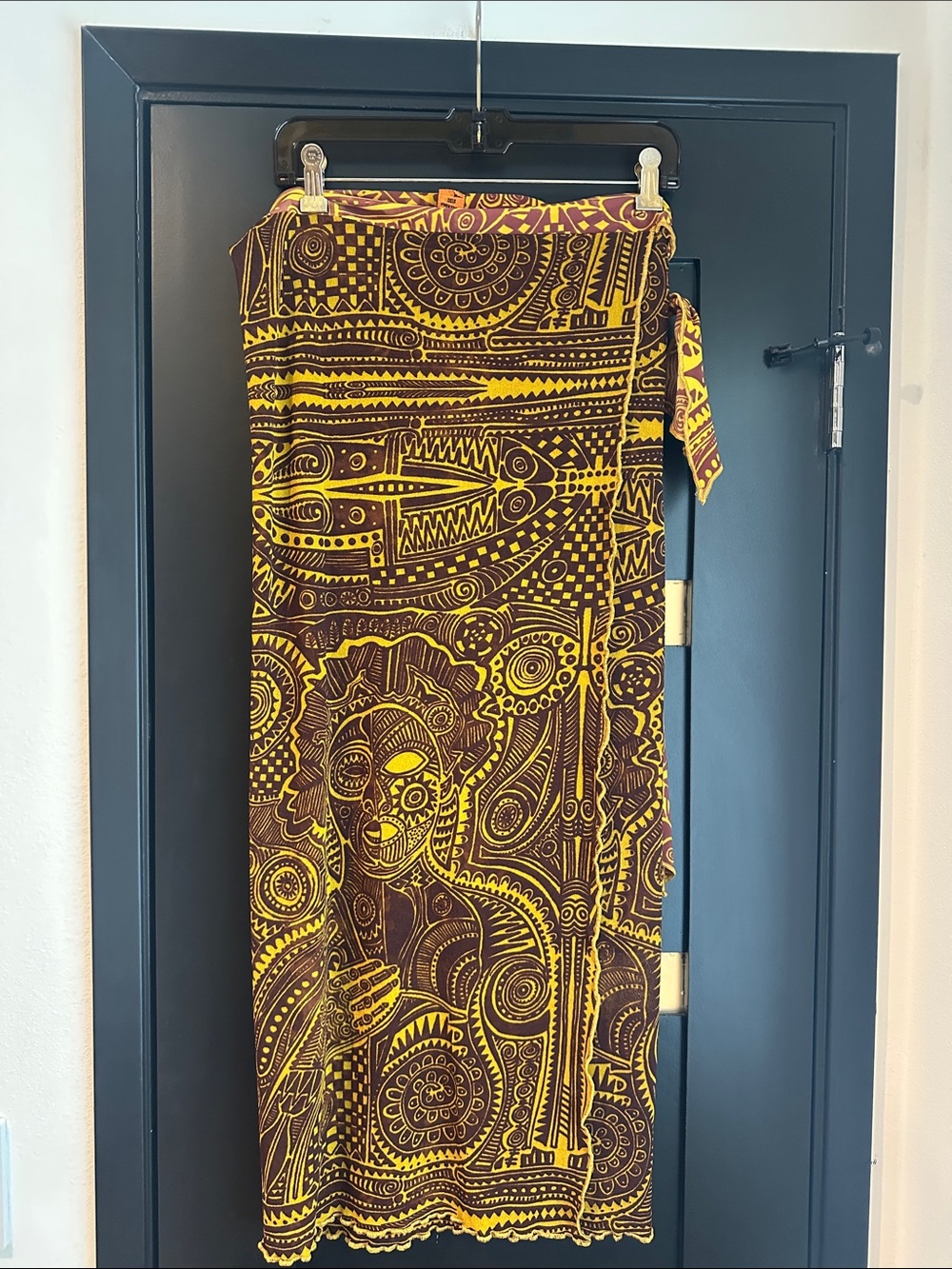 Vintage Jean Paul Gaultier Soleil Tribal Print Wrap Maxi Skirt
